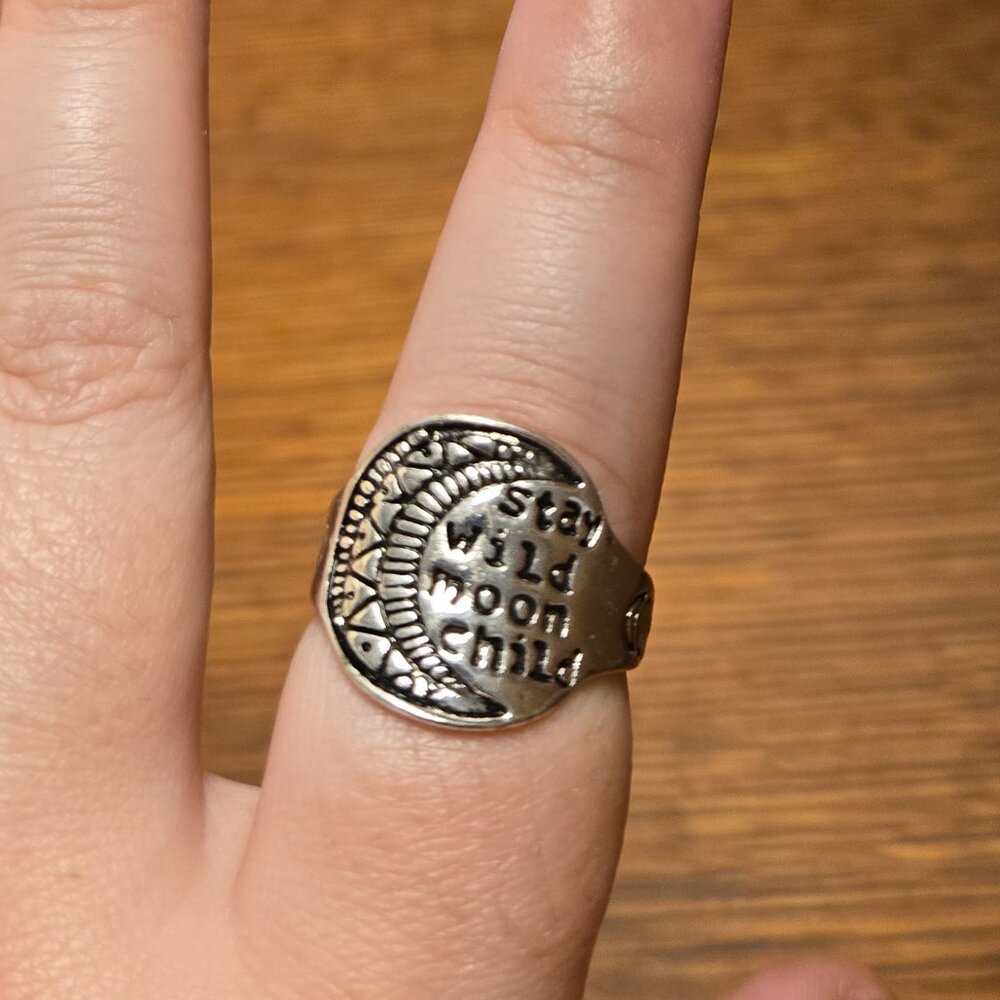 Stay Wild Moon Child Ring Sz 8